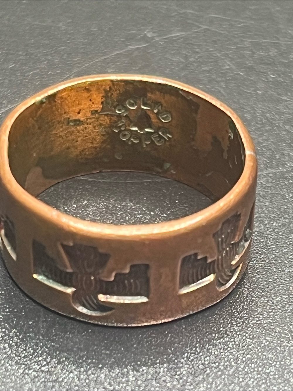 Copper ring marked solid copper inside. Vintage 70’s thunderbird ring - Picture 3 of 7